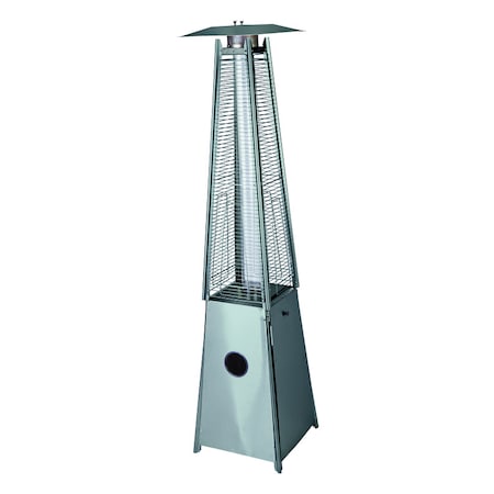 Living Accents Living Accents 40000 BTU Propane Stainless Steel Pyramid Patio Heater 500 sq ft PH08-SB